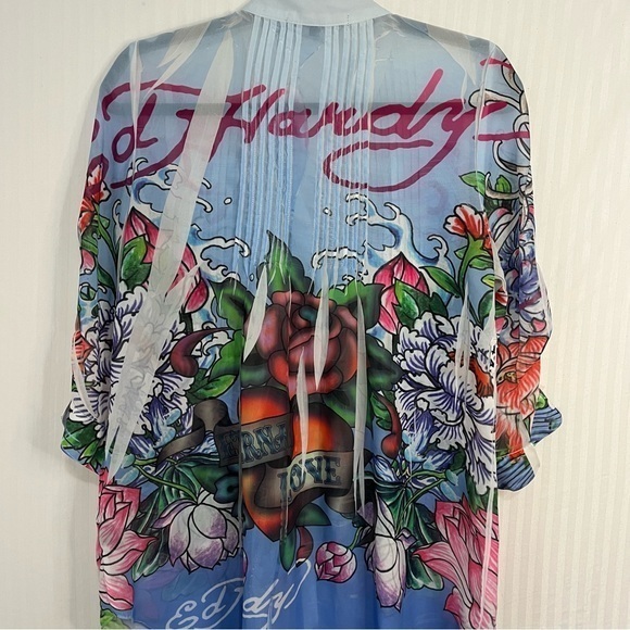 Vintage Ed Hardy Blouse L - Picture 6 of 9